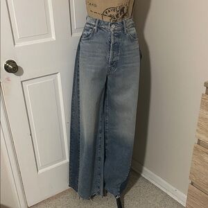 MOTHER Wide Leg Jeans in Classic Blue